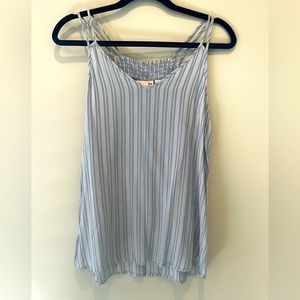 Baby Blue/White Striped Tank Top Size L